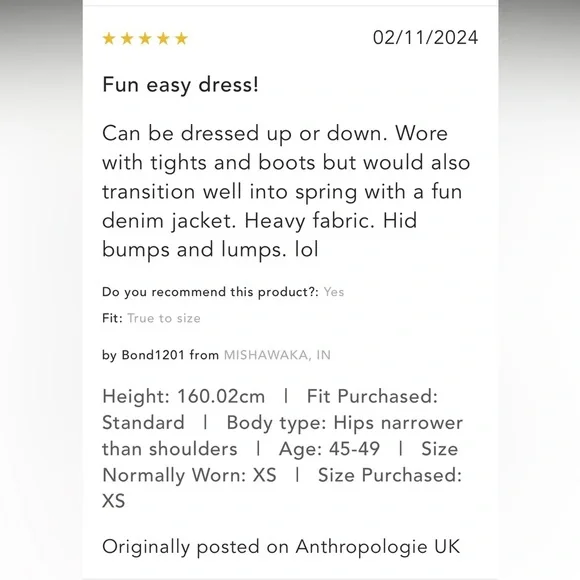 Anthropologie NWT Mock-Neck Mini Dress size XSP. - Picture 8 of 16